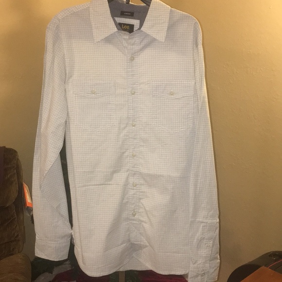 Lee Long Sleeve Shirt White / Blue Size S - Picture 1 of 4